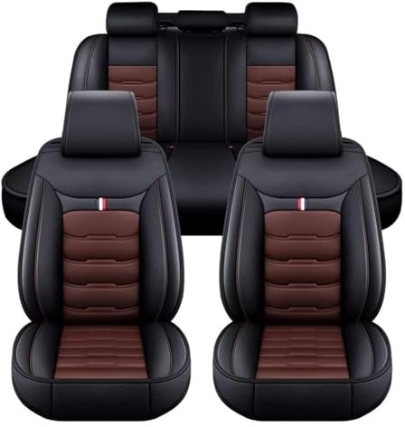 Auto Sitzbezüge für Seat Arona FR Altea, Ateca, Marbella, Ibiza Mk2 - Leder Autositzbezüge Sets, 5 Sitzer Schonbezüge Sitzschoner Vorne Hinten Wasserdicht Sitzauflage Accessoires(D(Black Coffee))