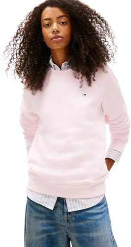 Tommy Jeans Damen Pullover Crew Neck Rundhalsausschnitt, Rosa (Light Pink), XS