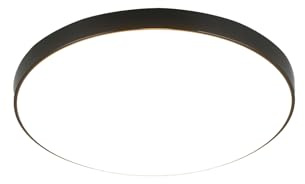 Flache LED Deckenleuchte SPICA in Schwarz, IP44 Badezimmer geeignet, Ø 27cm |