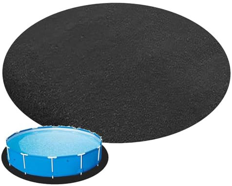 Tapis De Sol pour Piscine, 3.7m Bâche De Sol Rond, Tapis Piscine Hors Sol Aux UV Et Indéchirable,Diamètre 3,7 M/4,6 M/5,5 M pour Éviter Les Perforations des Objets (3×3m)