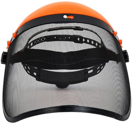 Fituenly Stainless Steel Garden Grass Trimmer Safety Helmet Hat with Full Face Mesh Protective Mask for Brush Cutter Forestry Protection