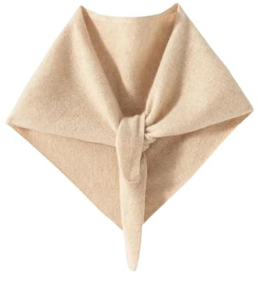 Hdhdeueh Damen-Schal aus Kaschmir, für Frühling, Herbst, Dreieck, schlichter Stil, einfarbig, beige, Einheitsgröße