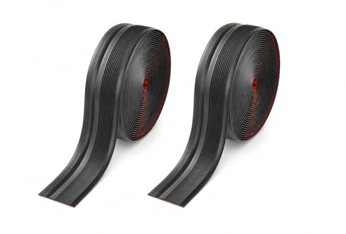 30M(2 Rolls*15M) Bullnose Treppenkantenleiste, rutschfest, Vinyl, rutschfeste Stufenverkleidung, PVC-Gummi, Winkel, Treppenkantenverkleidung (50x25mm, Schwarz)