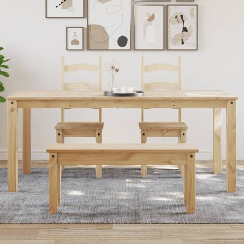 Esstisch Panama 180x90x75 cm Massivholz Kiefer rustikal, großer Küchentisch & Esszimmertisch mit Honigwachs-Finish, minimalistischer Design Tisch aus massivem Holz für 6 Personen
