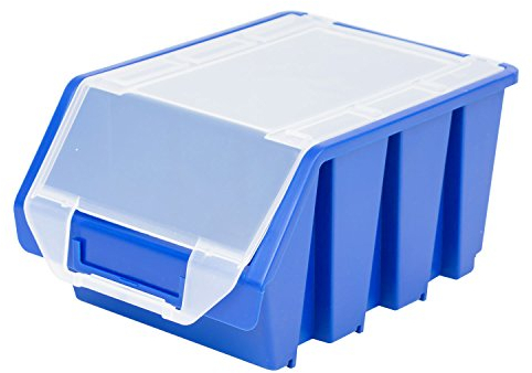 Stapelbox Stapelkiste Sortierbox Ergobox mit Deckel Gr. 3 blauLager