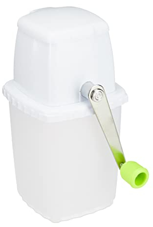 Relaxdays Tritaghiaccio Manuale, Ice Cruscher, con Levetta, Bar, Senza Elettricità, Antiruggine, Cucina, Bianco Verde, 1 pz