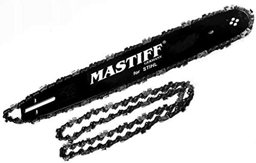 Mastiff Schwert für Kettensäge Ersatzteile für Stihl + 2 Stk. Sägekette 40cm Kette 3/81,3mm(40STIHL-56)