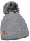 ELIMELI Kinder Mütze für Mädchen warme gestrickte Wintermütze mit Kunstfell Bommel Perfekt Beanie für Winter und Herbst 17200 (Grau)