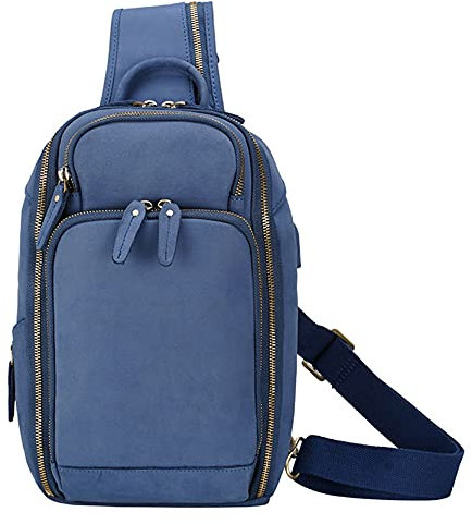 Brusttasche Herren Sling Bag Schultertasche, Männer Vintage Sling Tasche Rucksack Crossbody Umhängetasche Sling Brustbeutel Anti-Theft Einzelne Gurt Schulter Rucksack Reisen Tagsack Multifunktions Sch