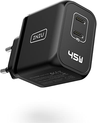 INIU USB C Ladegerät 45W, USBC Netzteil Type C Stecker Adapter PD 2.0 GaN II Tech Schnellladegerät Charger für iPhone 15 14 13 Pro Max Mini Samsung Galaxy S23 Ultra S22 Tablet MacBook Air ipad Loptop