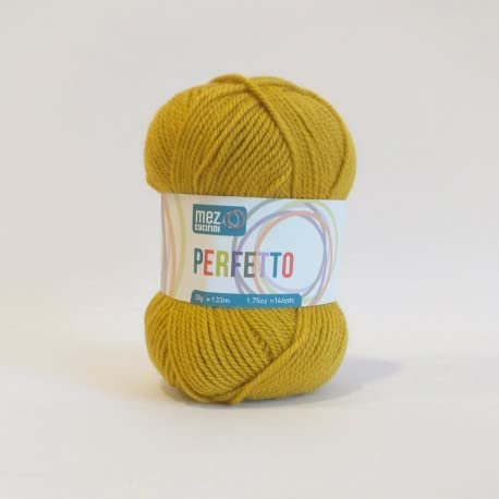 Gomitolo lana Perfetto (della MEZ) 133 mt. 100% acrilico per ferri o uncinetto 3-4 (Giallo oro P8337)