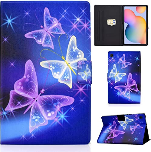 CXTCASE Coque pour Samsung Galaxy Tab S6 Lite 10.4 2022/2020,Étui Housse Samsung Galaxy Tab S6 Lite,Coque de Protection avec Fonction Support pour SM-P610/P613/P615/P619,Papillon Violet