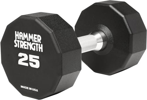 Hammer Strength 12 Sided Urethane Dumbbell 25Lb (1 Dumbbell)