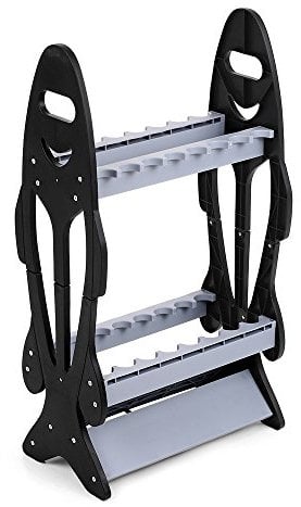 SHUAIGUO Fishing Rod Holder for 16 Rods,Fishing Rod Storage Rack Compact Fishing Pole Stand Organizer