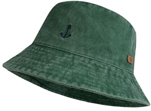 SCHIETWETTER Unisex Kinder Kinder Buckethat Anker, Fischerhut für Mädchen und Jungs, Sonnenhut, Washed Look, 100% Baumwolle