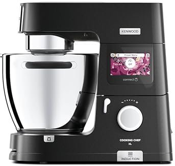 Kenwood Cooking Chef XL KCL95.424BK, Küchenmaschine mit K-Schneebesen, Standmixer mit Knethaken, Schneebesen, LCD-Display, EasyWeigh Waage, 6,7L Edelstahlschüssel, Mixer, 1500W, Schwarz