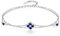 PHNIBIRD Damen Armband Kleeblatt 925 Sterling Silber Armband Saphir Geschenke für Frauen