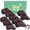 Golf Iron Headcovers Synthetic Leather Magnetic Closure 10 Pcs, Golf Club Head Covers Double Side Number Lightweight Protection, Fit All Brands Available Set for Sport Outdoor