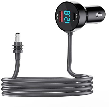 Nolansend 3 in 1 Starlink Mini Cable 10FT, Starlink Mini Car Charger DC Power Cable+Cigarette Lighter Adapter 12V-48V with Digital Display, Durable USB C PD 36W/USB A 18W Ports for Trucks and Cars