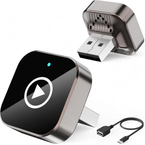 HEYINCAR+ 2026 Wireless CarPlay and Android Auto Adapter, 2-in-1 Bluetooth 5.0 Wireless Dongle with 2.4G/5GHz WiFi, USB & Type-C Support, Easy Plug & Play for iOS 10+ and Android 10+ (2026)