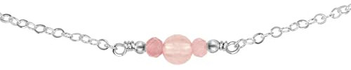Rose Quartz Dainty Choker in Sterling Silver