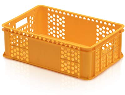 kistenkind Bäckerkiste 60 x 40 x 20 gelb * Gemüsekiste durchbrochen Eurobehälter Süßwaren Bäcker Konditorkiste Konditorbox Konditor Box Backwaren stapelbar 60x40x20