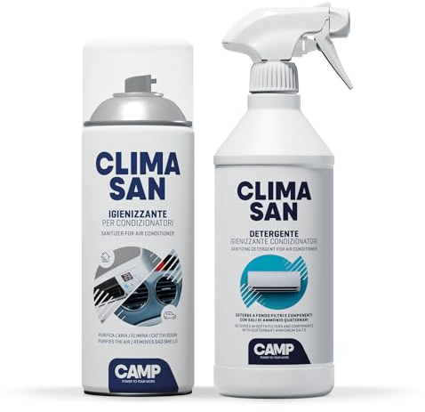 CAMP Climasan igienizzante e detergente, trattamento per gli impianti di climatizzazione di casa e ufficio, purifica e rinfresca l'aria rimuovendo sporco, germi e batteri
