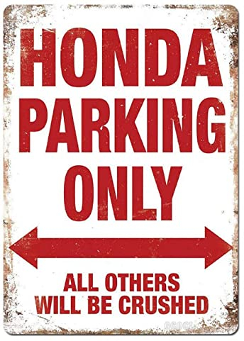 GCOCL Honda Parking Only Blechschild The Art Iron Painting Plakette Metall Wanddekoration Poster Dekor Geschenke für Büro Zuhause Mann Höhle Cafe Shop Bar