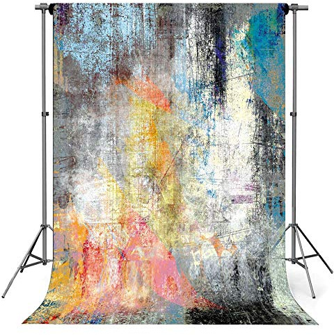 econious 1.5x2.2m Retro Art Colorful Portrait Photography Backdrop, Studio Pro Photo Prop with Rod Pocket