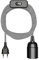 ledscom.de Textilkabel LEHA, Stecker, Schalter, schwarz, weiß, gezackt, 3 m, Lampen-Fassung, 1x E27 max. 60W