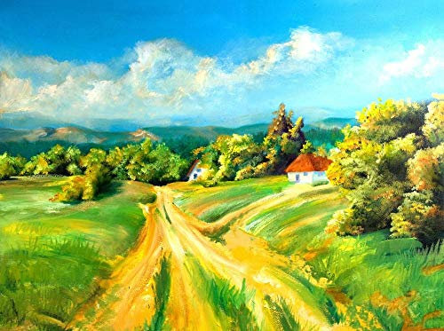GDNUCLKE DIY Canevas Adulte Peinture numérique,paint by numbers,Diy Peinture Par Numéro,Tableau A Peindre Par Numero,Peinture À L Huile De Paysage De Campagne