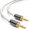 deleyCON 10m Jack Cable 3,5mm Cable AUX Cable de Audio Estéreo Jack Plug Recto para PC Portátil Teléfono Celular Smartphone Tablet Car HiFi Receptor - Blanco