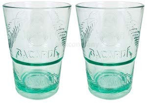 Bacardi Rum KUNSTSTOFF Glas - Gläser Set - 2x Kunststoff Gläser Mojito Longdrinkglas Cuba Libre Cocktail Bar