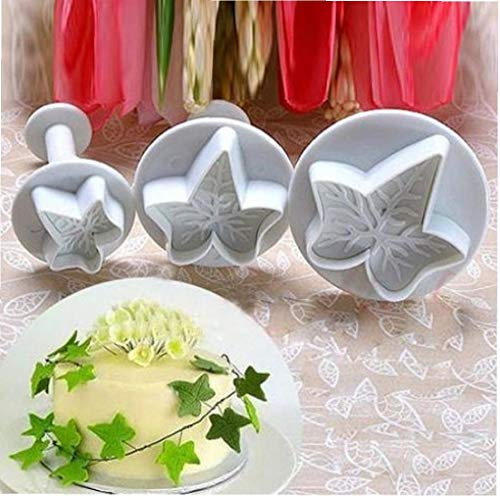 BYFRI 3pcs / Set Ahornblatt-Form-Fondant-plätzchen-Plunger Cutter Kuchen Sugarcraft Mold Decorator Werkzeuge Weihnachten Bakeware Form-Werkzeuge