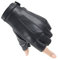 Long Keeper Fingerlose Handschuhe Leder Herren Handschuhe Ohne Fingerkuppen Winter Warme Fleece Kunstleder für Fahren Radfahren Motorrad