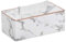 GOLRANLYE Kosmetiktücherbox, 25×13.5×9.5 cm PU-Leder Moderner Taschentuchbox Rechteckig für Badezimmer Schlafzimmer Esszimmer Büro und Mehr (weißes Marmormuster)