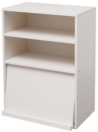Iris Ohyama, Muebles con Puertas, Estante de Almacenamiento, 2 Compartimentos modulares, diseño, sólido, Moderno, Multi-Uso, Escritorio, habitación, salón - Flap Rack Chr - 1 - White Oak