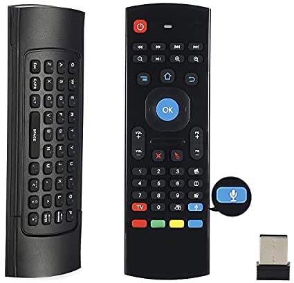 Voice MX3 Air Mouse Mini Keyboard Wireless Remote, 2.4G Multifunctional Fly Mouse with Motion Sensing Game Handle for Android Smart TV Box, 3-Gyro and 3-Gsensor, HTPC Mini PC, PS3/4 Xbox 360