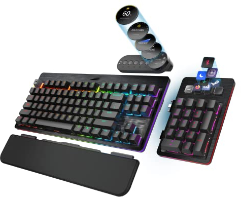 Mountain Everest Max RGB Gaming Keyboard - DE ISO (Midnight Black, Cherry MX Blue), MG-EVK1B-CB1-DE, Schwarz, Everest Max - Midnight Black