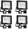 Blivrig LED Strahler mit Bewegungsmelder Außen 50W Kaltweiss, Fluter mit Bewegungssensor, Superhell 5000LM Aussenstrahler, IP66 Wasserdicht Scheinwerfer, für Garten,Garage (4pcs-Kaltes Weiß, 50W)