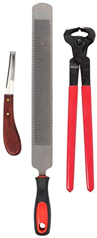 Nicoone Tijeras de metal profesionales para recortar caballos equinos Farriers pezuña cortador mango cuchillo herramientas