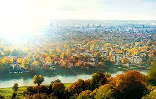 LHJOYSP Jigsaw Puzzle 1000 Teile City River, Dresden, Deutschland, Elbe 75x50cm