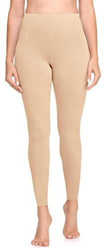 Bellivalini Leggings Damen aus Viskose Ganzjährig Bequeme Bekleidung Damen für tägliches Tragen oder Sport BLV50-147 (Nude, M)