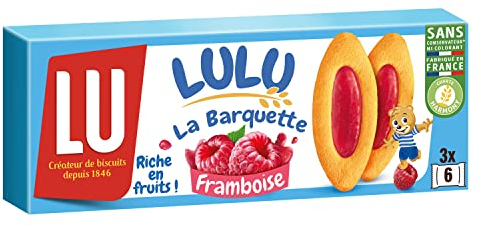Lulu La Barquette - Génoise à la Framboise - Idéal pour le Goûter - 4x Pack de 3 Sachets Fraîcheur (120 g)