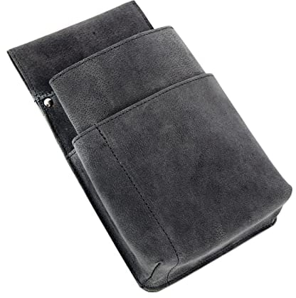 Alassio 42197 - Gürteltasche für Kellnerbörsen, Holster für Kellner-Portemonnaie aus Echt Leder, Tasche für Münzbörse, Halter für Geldbörse im Service, Halfter ca. 22 x 14 x 4 cm, grau