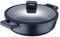 MasterPRO Indigo - Cacerola Baja de Cocina de 28cm x 8cm con Tapa - Cazuela Antiadherente de Aluminio Fundido - Revestimiento Antiadherente Xylan Plus - Asas Soft Touch - Todo Tipo de Cocinas