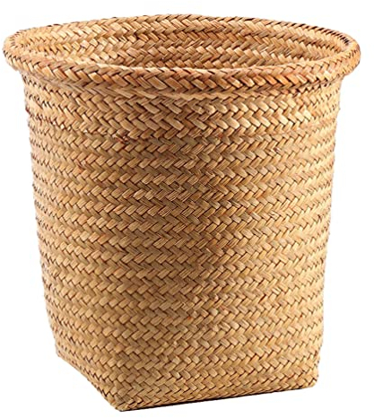 Corbeille Papier En Osier À Papier De En Osier Panier À Linge Rond Tissée Pot De Plantes En Panier De Rangement Pour Salles De Corbeille À Papier En Osier