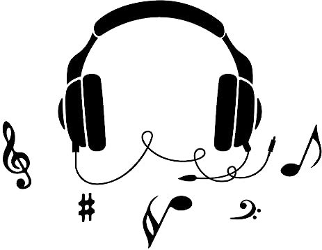 SUPERDANT Kopfhörer Musik Computer Aufkleber Tablet PC Dekor Aufkleber Vinyl Laptop Aufkleber Lustige DIY Kunstaufkleber Musik Aufkleber Für Notebook Laptop Kunstschild Wandaufkleber Vinyl Transfer