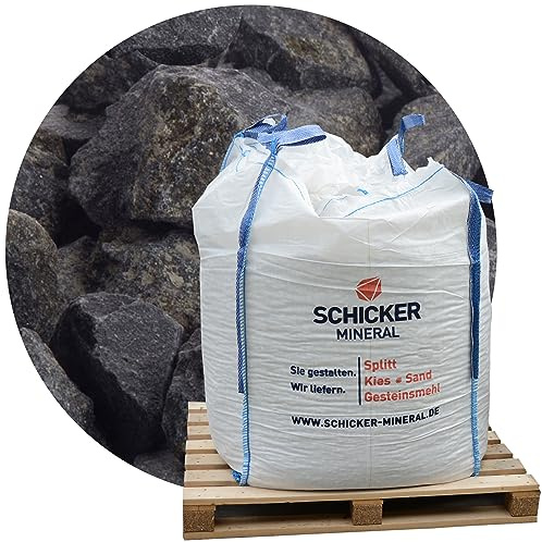 Schicker Mineral Basalt Ziersplitt anthrazit 16-22 mm 1000 kg Big Bag | Splitt, Basaltsplitt aus Deutschland, farbechter Naturstein, Basaltbruch, ideal zur Garten-, Hof- und Weggestaltung