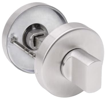 MARIE Serratura girevole per WC, rosetta con indicatore di occupazione, in acciaio inox V4A, per WC, bagno, porta interna, finitura in metallo, opaca